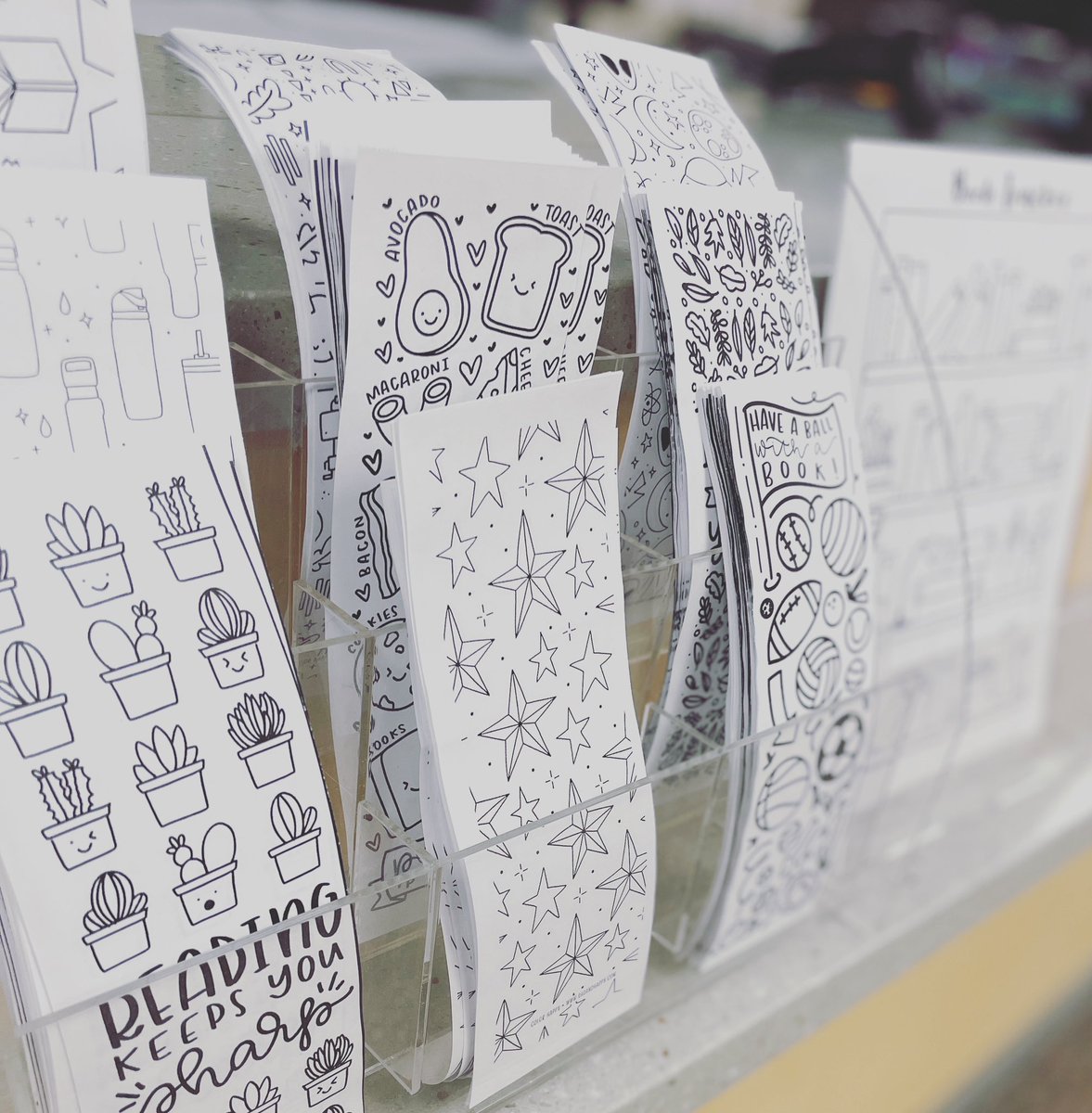 🖍️September 14th is National Coloring Day! 🖍️

The bookmarks are fully stocked and ready for your creative touch! Visit the library to grab one and of course you can always check out a book to put it in! 

Bookmark designs created by <a href="/teachergolz/">Jessica Golz</a> and <a href="/radandhappy/">Rad & Happy</a>