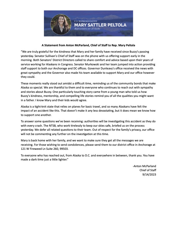 Rep. Mary Peltola tweet media