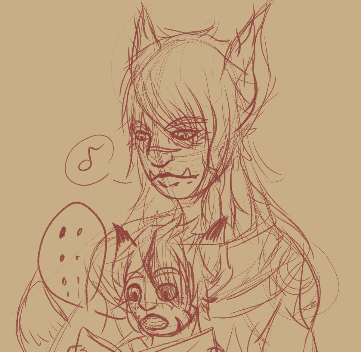 KyuZanDark's tweet photo. Thursday doodles once again.....when you just want a nice picture of ur family but their eyes do that weird animal thing https://t.co/emvIVZdOGI