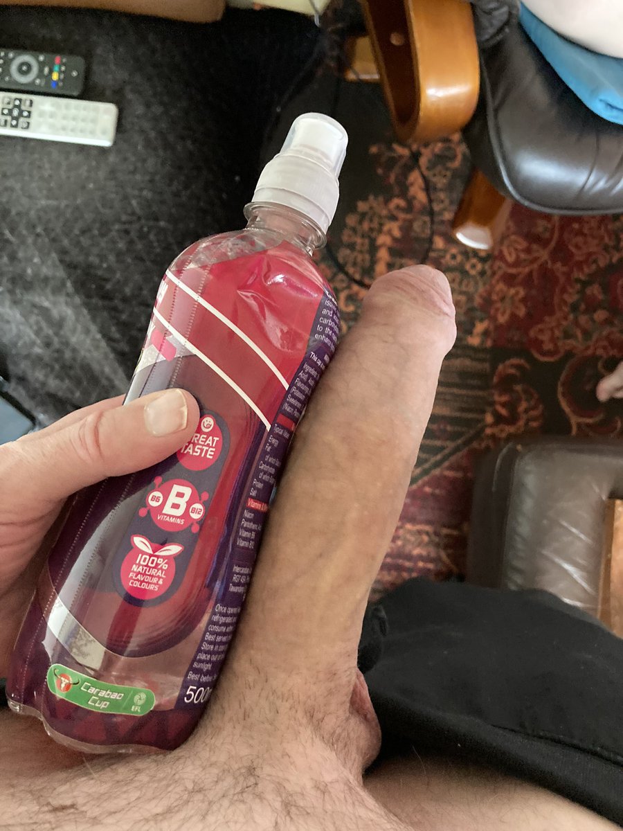 mancguyisback's tweet photo. I don’t know whether the bottle makes my cock look big or small? https://t.co/Kj4JSaiy4E