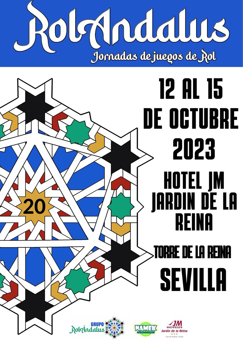 <a href="/AlbertAguilerVO/">Alberto Aguilera</a> Siempre tienes la ocasión de organizar algo en las <a href="/rolandalus/">Jornadas RolÁndalus</a> son en el puente de octubre y hoy se cierran las plazas