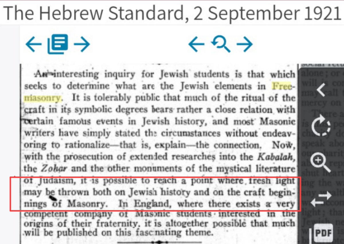 CarlBehrens3's tweet photo. "There is more Freemasonry in Judaism than in Freemasonry itself."
Hebrew Standard 28 October 1910
2 September 1921
"Fresh light may be thrown both on Jewish history and on the craft beginnings of Masonry."
#revolution #noachide #zohar https://t.co/JdSkFY6Nuq