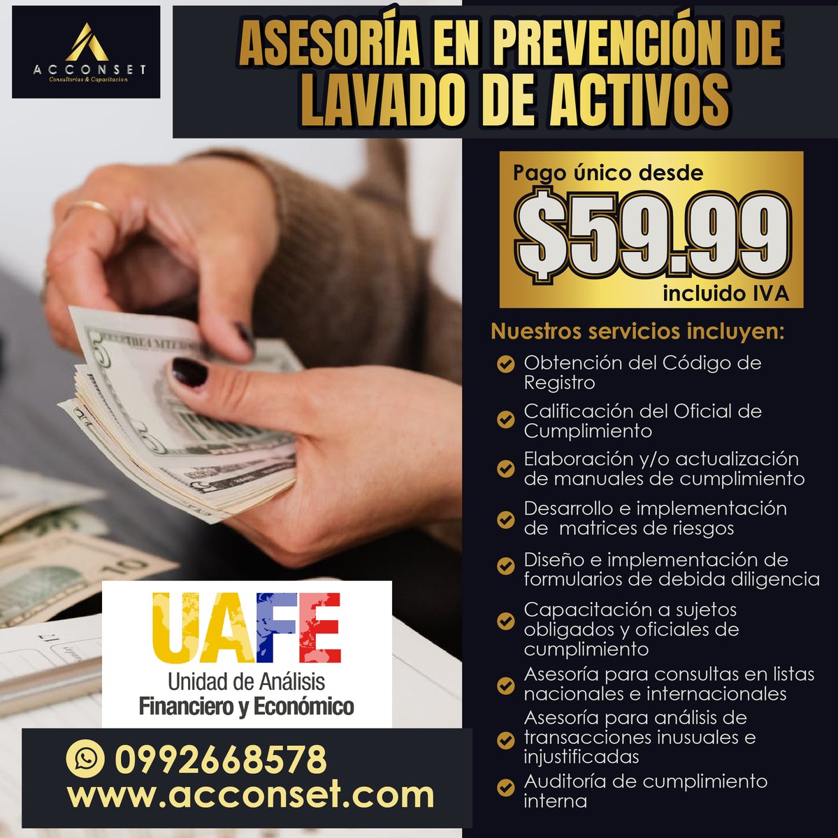 ACCONSETSA's tweet photo. ¿Preocupado por la seguridad financiera de tu empresa? 📷 
📷 Nuestros expertos en seguridad financiera te ofrecen: 📷 Asesoría personalizada📷 Estrategias innovadoras 📷 Protección 24/7
Contáctanos ahora:
📷 https://t.co/Lv3mWDzlij
  #ACCONSET #SeguridadFinanciera #Innovación https://t.co/B33Iq9sKZB