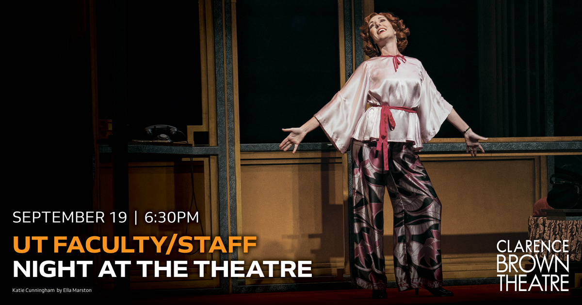 Come Have Some Food…Stay and Have Fun! Introducing UT Faculty/Staff Theatre Night Happy Hour:  4:00-6:00 pm We’re selling tacos on the plaza and drinks in the lobby Showtime:   6:30-8:30 pm Agatha Christie’s Murder on the Orient Express  For tix:  tiny.utk.edu/utkfacstaff