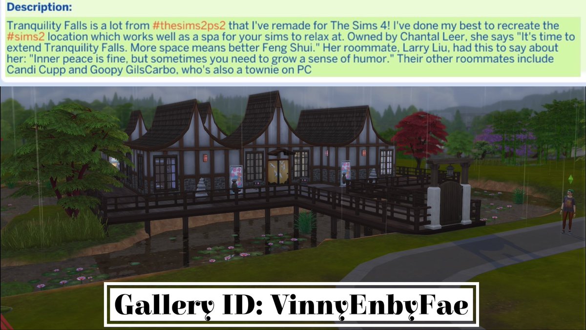 AlchemysticSims's tweet photo. Since it’s the 19th Anniversary of #TheSims2 I’ve decided to re upload my #TranquilityFalls build from #TheSims2PS2 to the gallery🥰I’ll be working on re uploading and eventually finishing my series of lots from the iconic console port of Sims 2! #thesims4
GalleryID: VinnyEnbyFae https://t.co/aQL2q1ATsP