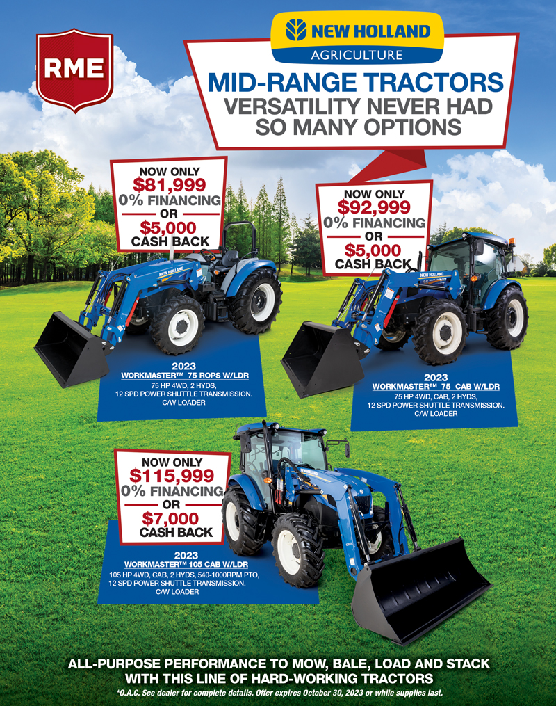 RMEHQ's tweet photo. Take advantage of our New Holland Workmaster Program and get a deal on our 2023 stock while supplies last! Stop by your nearest RME Dealer or click here for more info: https://t.co/RQlUwY3YD2
.
.
.
#RME #NewHolland #Workmaster #2023Stock #Deals https://t.co/NWHbH7cyYJ
