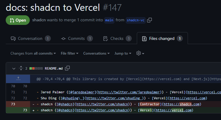 When did you join vercel? 🤔 <a href="/shadcn/">shadcn</a> BUT CONGRATS!!!