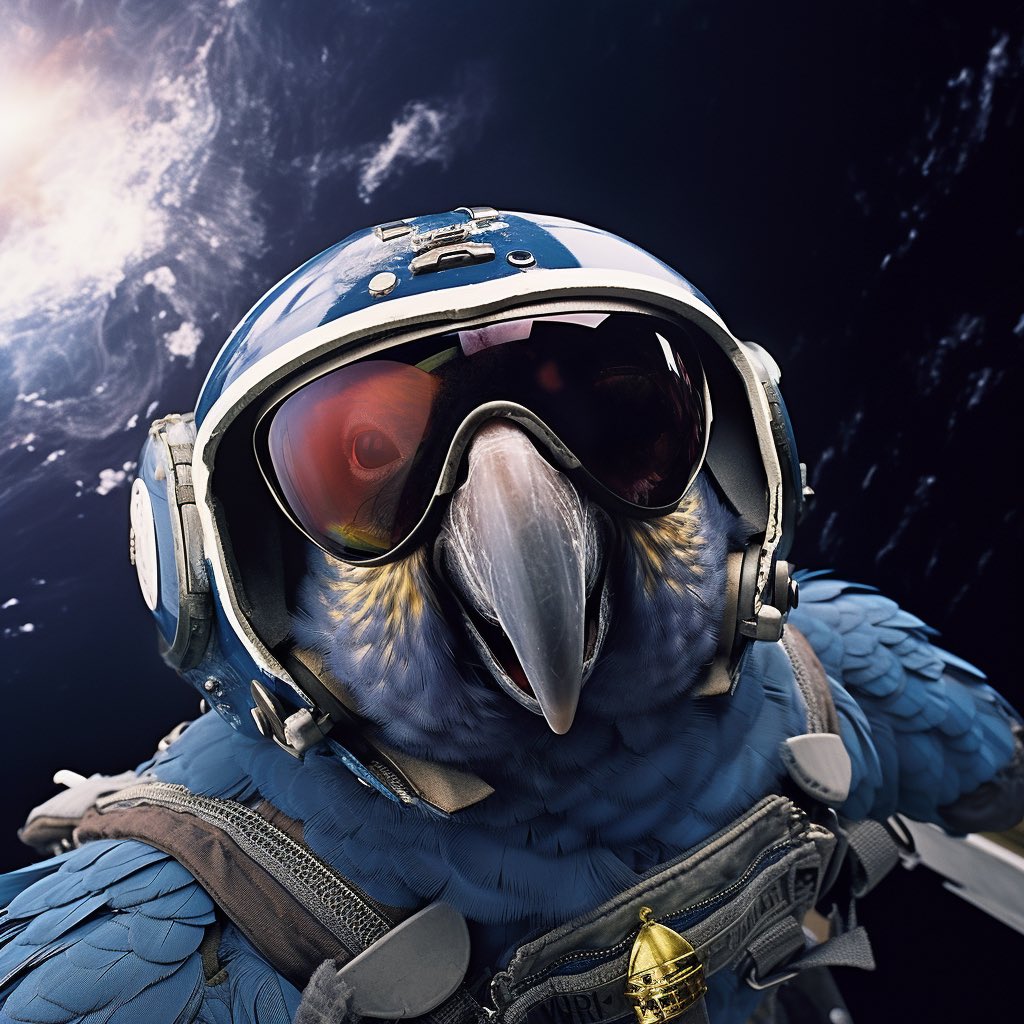 wildworkNFT's tweet photo. "Assim como o Mestre do Universo, as araras desbravam o espaço, trazendo sabedoria nas penas e um vislumbre das estrelas em seu olhar."

#nft #nftartists #nftpfp #opensea #openseanft 🚀🛸💫 https://t.co/00IyksB8jm