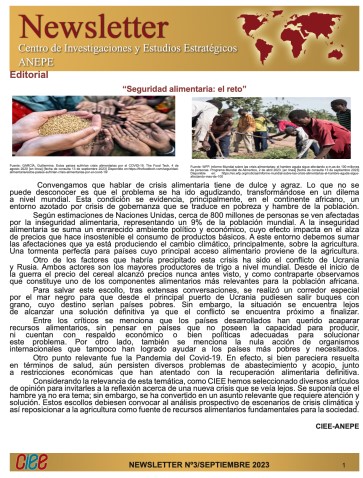 ANEPE_Defensa's tweet photo. #Newsletter / El @ciee_anepe presenta una síntesis de hechos que nos revela el grado de vulnerabilidad en que se encuentra la seguridad alimentaria en un mundo, cada vez, más interconectado pero con enormes brechas. https://t.co/3pLbEc1e1I https://t.co/tLcgHQCcno