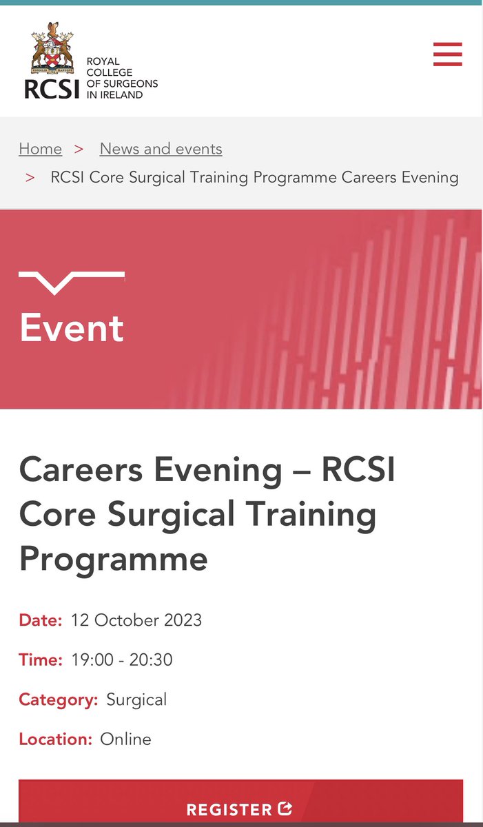 DublinArmDoc's tweet photo. RCSI Surgical careers evening 12th October 2023…. Register online for meeting on the RCSI website https://t.co/K2kiQozkk1