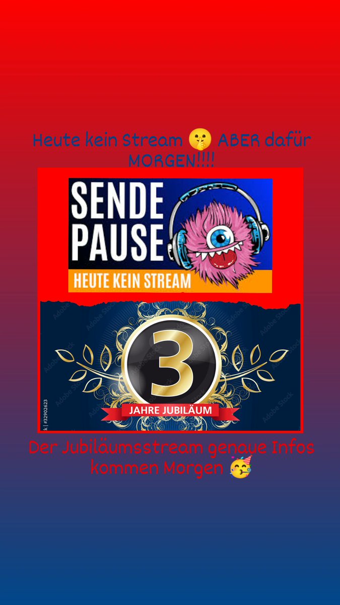 DerPfeffie's tweet photo. Heute gibt's kein Stream aber dafür Morgen das Jubiläum 🥳
#streamfrei #nostream #nostreamtoday #jubiläum #3jahre #twitch #twitchlive #twitchtv #twitchtvgaming #twitchde #twitchdeutschland #twitchkleinestreamer #twitchgermany #twitchgamer #twitchstreamer #twitchaffiliate https://t.co/D942ybnxnR