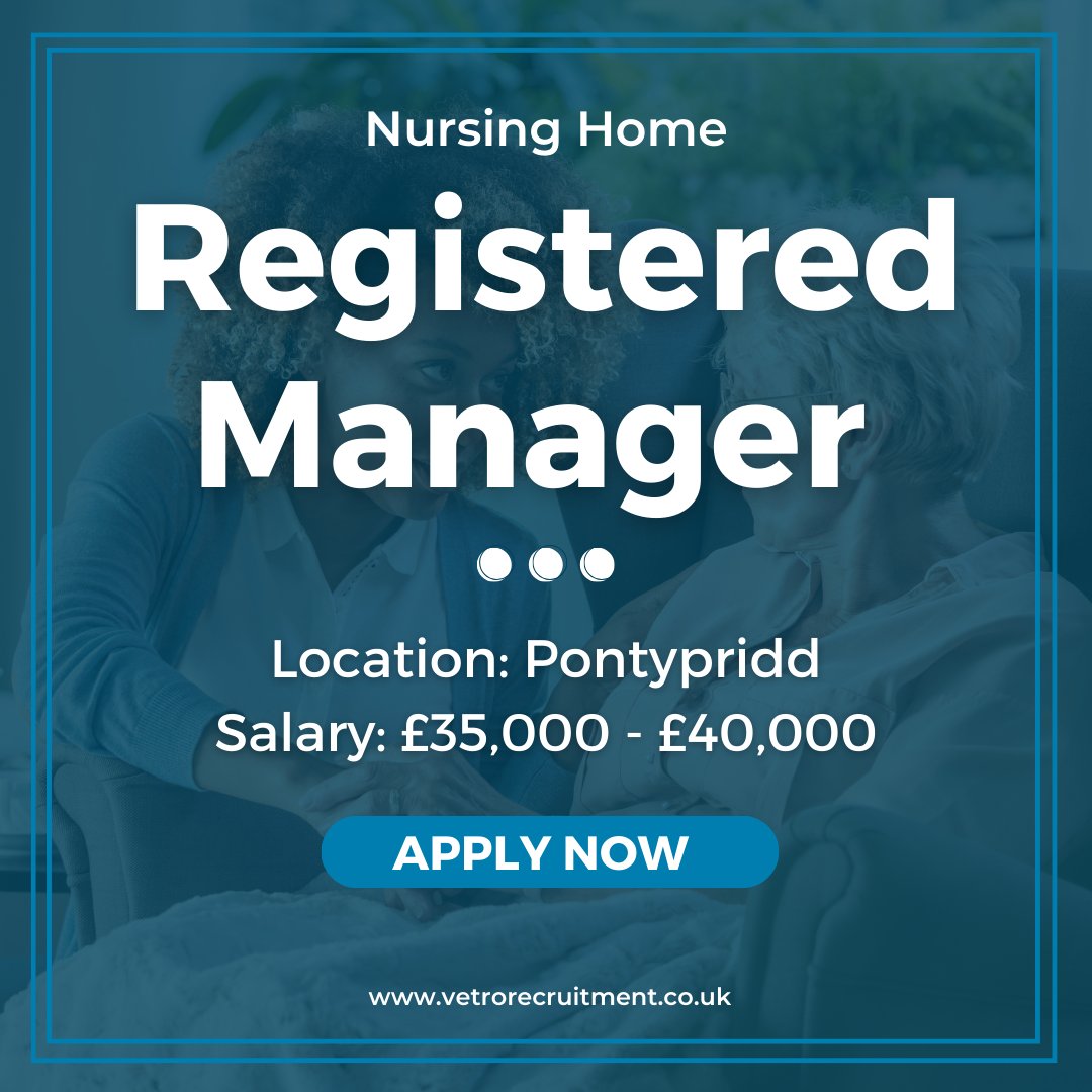 📣REGISTERED HOME MANAGER 📣

Are you a current Deputy Manager looking to step up into a senior role or a Registered Manager looking for your next role? 

📍Pontypridd
💰£35,000 - £40,000

APPLY TODAY! 👇

vetrorecruitment.co.uk/job/registered…

#Registeredmanager #RM #Pontypridd