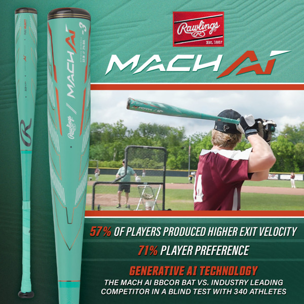 Introducing the future of baseball: the Rawlings Mach AI! Get ready to take your game to the next level with the perfect combination of smart tech and old-school skill! 🤩 #RawlingsMachAI #Rawlings #MachAI #battinggamechanger #RevolutionizeTheGame #FutureOfPerformance