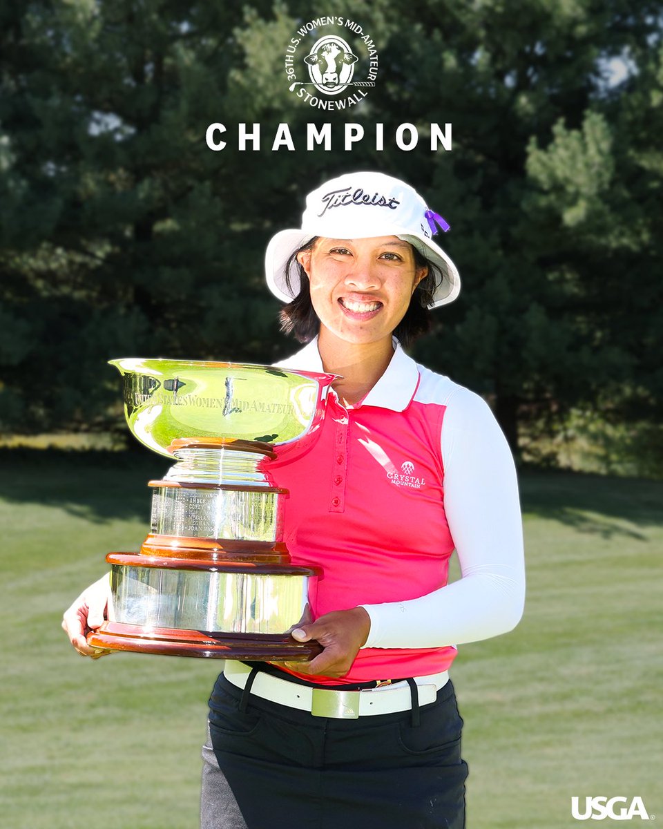 USGA's tweet photo. Victory at Stonewall 🏆

Kimberly Dinh is the 36th #USWomensMidAm champion! https://t.co/4MhayfJU89