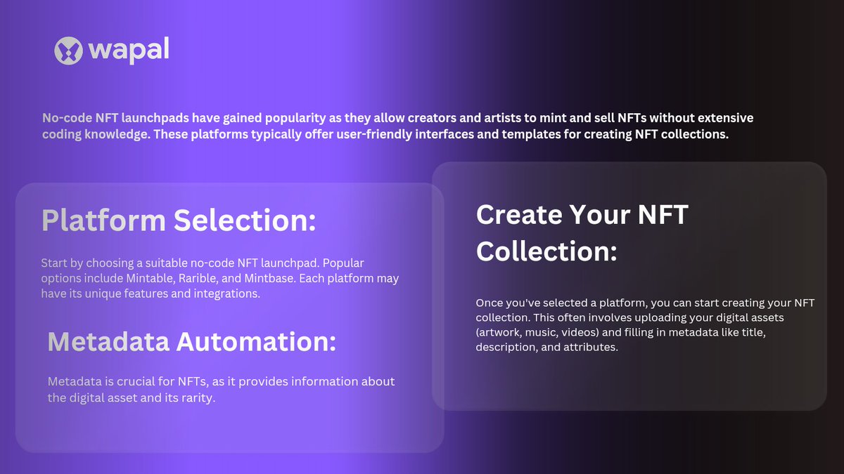 classiclord123's tweet photo. Yo Guys 👋
let's dive into the topic of no-code #NFT launchpads and metadata automation! #Wapal #Apots https://t.co/FI3T7AuQlq