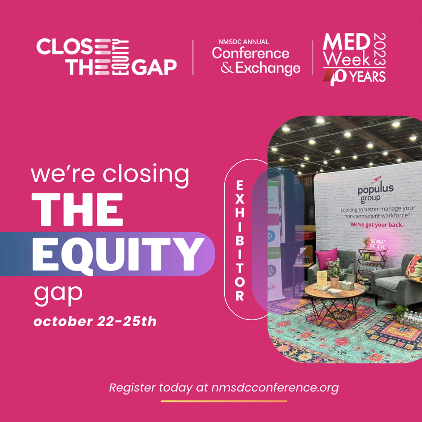 populusgroup's tweet photo. PG is #ClosingTheEquityGap at #NMSDC! 👏 This year's unique because not only are we exhibitors at Booth 1933, but we're taking the stage for the 1st time!

Read our blog for a deep dive into why this is more than just an event on our calendar! #PopulusGroup #NMSDCConference https://t.co/z3wdDYM2tJ