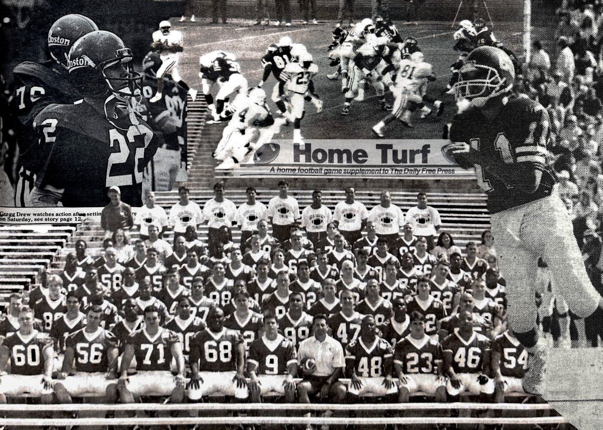 DFParchives's tweet image. New Terriers, did you know we had a football team?

From 1884–1997, BU competed in NCAA Division I-AA from its formation in 1978, and later the Atlantic 10 Conference. Today, you can find a piece of its legacy standing at the corner of Agganis Arena—the Harry Agganis Statue.