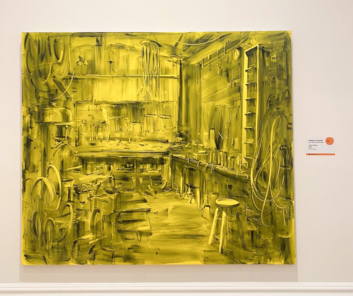 Congratulations to Graham Crowley, winner of John Moores Painting Prize 2023! His winning painting is ‘Light Industry’, inspired by a visit to a motorcycle shop in Suffolk. #JM2023