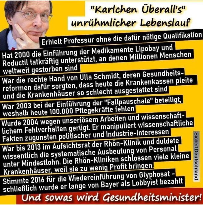 Ach Übrigens :

Alles was hier angeführt wird stimmt, ein unqualifizierter Depp der dem Sozialismus auf
den Leim gegangen ist. Der Reichsgesundheitsführer 
gehört vor ein Tribunal und abgeurteilt !?
#NürnbergerKodex