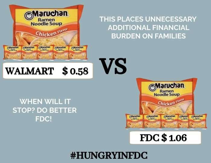 Food prices out here are already high enough, now our canteen money has been shorten even more. When Will it Stop? #Hungryinfdc @AngieNixon @AdvocatesFL @FL_Corrections @florida_cares @DianneHartFL @hopeforprisoner @JoeBiden @traciedavisjax