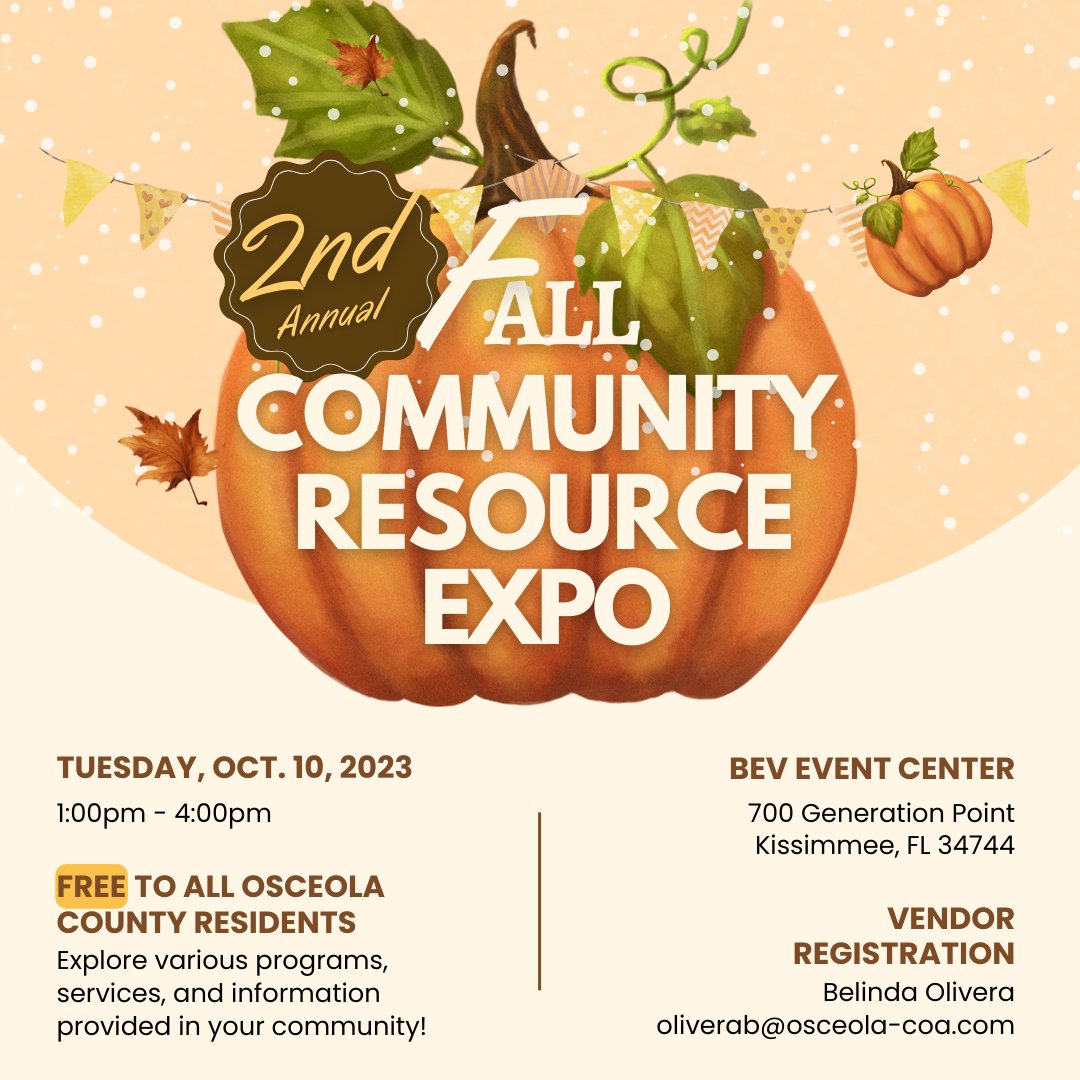 Join us for our Fall Community Resource Expo on Tuesday, Oct. 10th, to discover various programs &amp; information that can make a difference in your life.

From health &amp; wellness to financial advice, education, and beyond, our expo has everything you need to empower yourself!
