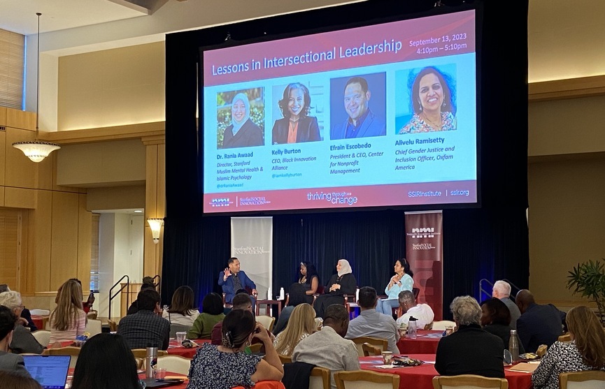 CNMsocal's tweet photo. “As a leader, helping people realize their power is an investment."
Yesterday, at @ssireview #SSIRinstitute, CNM’s @eescobedobg discussed lessons in intersectional leadership with @DrRaniaAwaad (@StanfordMMHIP), Kelly Burton (@buildwithbia), & Alivelu Ramisetty (@OxfamAmerica). https://t.co/gicBivklPA