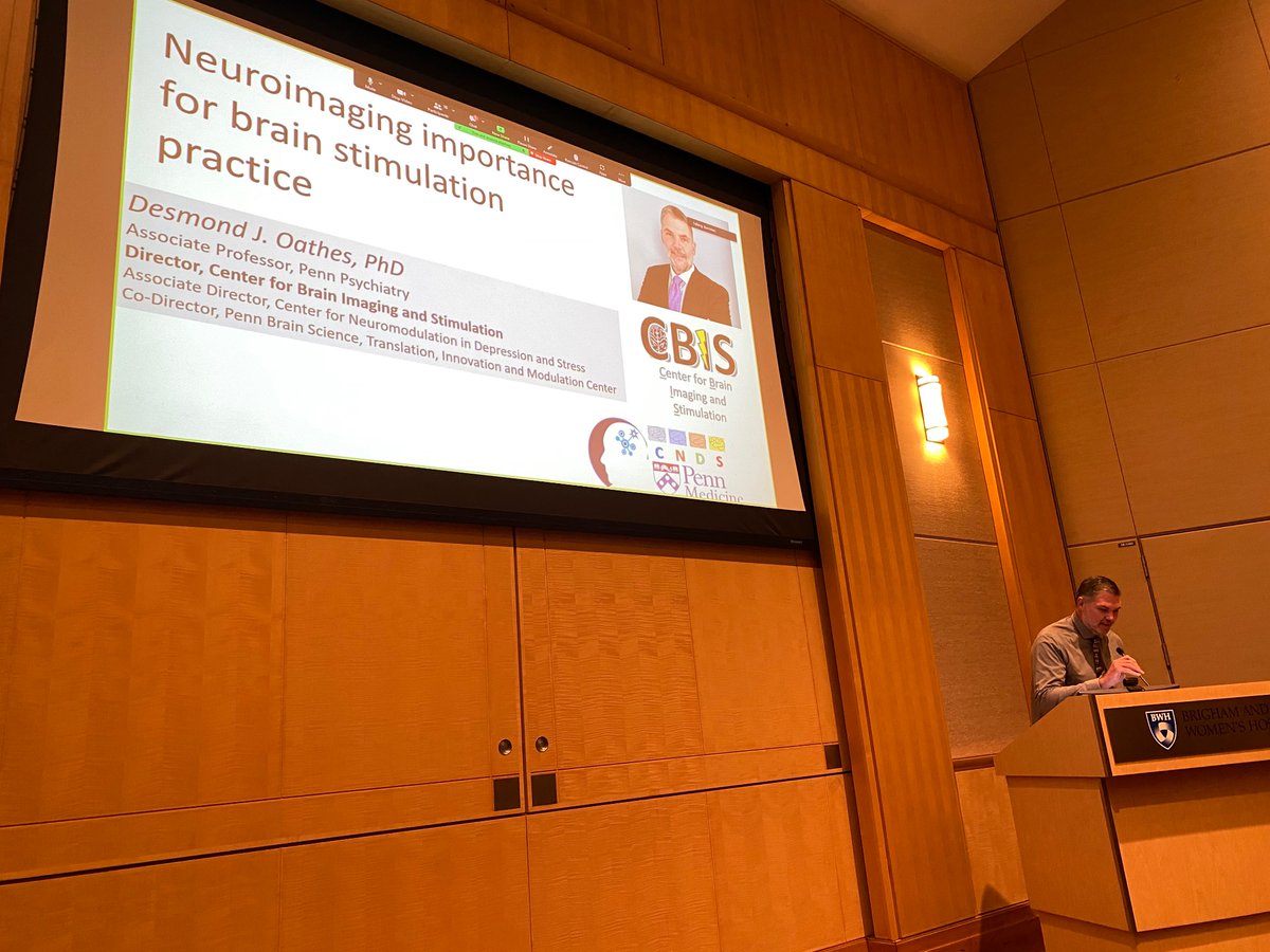andreashorn_'s tweet photo. Brilliant talk by @DesmondOathes arguing for individualized fMRI data for TMS targeting here at #BraSSS https://t.co/99T5dYrPhO