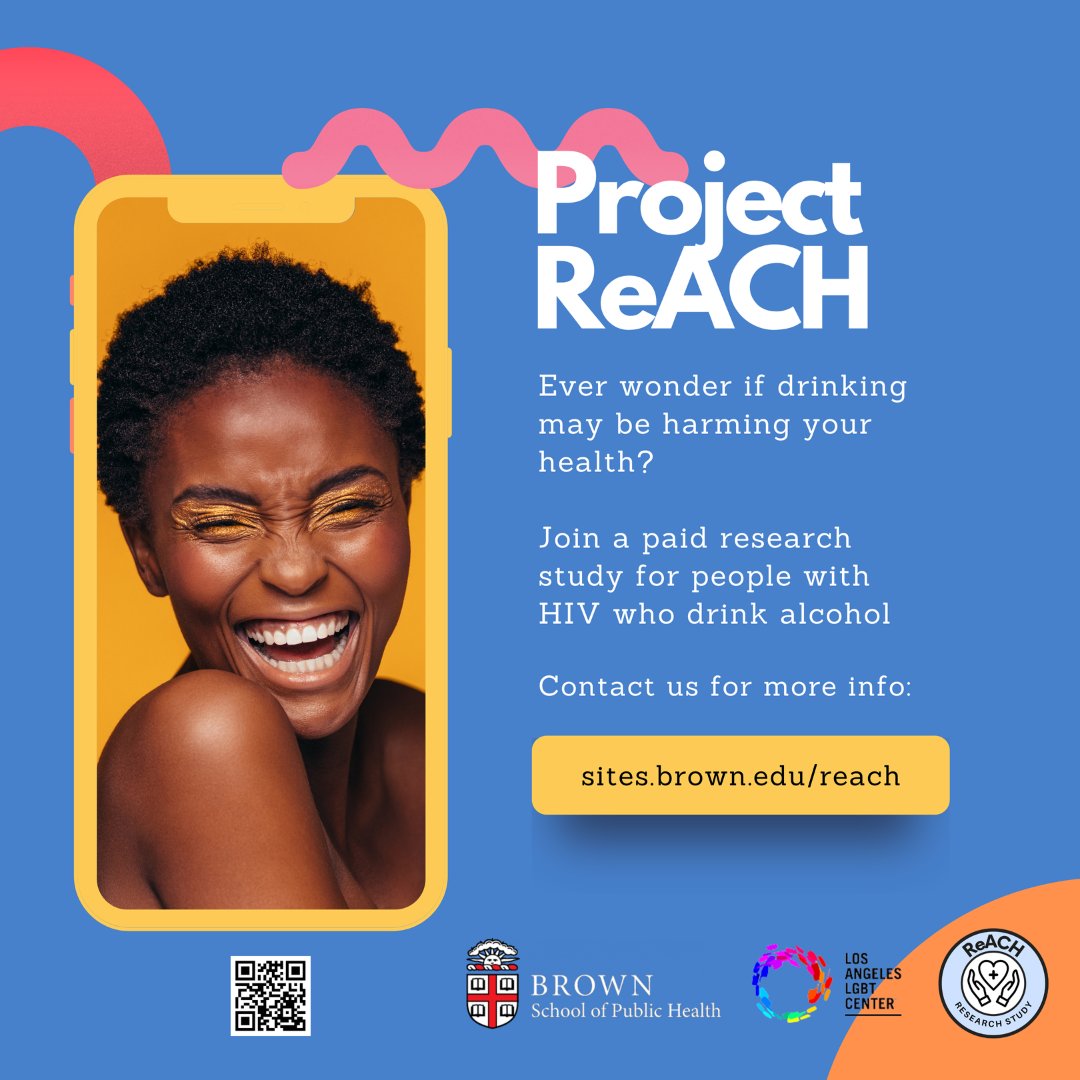 Could drinking be harming your health? If you’re HIV positive and drink alcohol, you’re invited to participate in Project ReACH—a remote drinking intervention that can help you quit alcohol. Participation compensated up to $230! Visit sites.brown.edu/reach to learn more