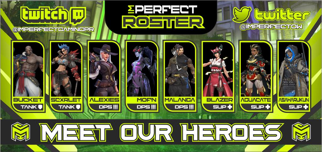 Oficialmente presentamos el Roster de nuestro equipo de Overwatch2!!!! 
#Imperfectgaming
#Overwatch2  #Console #twitchtv