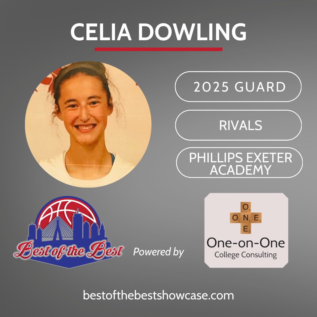 We welcome Celia Dowling - Class of 2025 - to join us at the Best of the Best Showcase at Babson College on Sunday, 9/17 from 9am-1pm!🏀