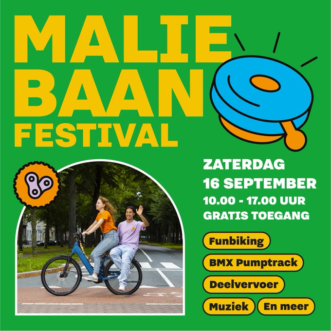 Fietsersbond Utrecht (@fb_utrecht) on Twitter photo Komende zaterdag 16 september kun je ervaren hoe leuk het is als de #Maliebaan autovrij is, tijdens het Maliebaanfestival. Met leuke, informatieve en ludieke activiteiten: slowbiking, fiets-APK, pimp my bike, pumptrack en muziek van <a href="/florianwolff/">Florian Wolff 🇺🇦🇵🇸</a>. Info: mobiliteitsweekutrecht.nl/activiteit/mal… Komende zaterdag 16 september kun je ervaren hoe leuk het is als de #Maliebaan autovrij is, tijdens het Maliebaanfestival. Met leuke, informatieve en ludieke activiteiten: slowbiking, fiets-APK, pimp my bike, pumptrack en muziek van <a href="/florianwolff/">Florian Wolff 🇺🇦🇵🇸</a>. Info: mobiliteitsweekutrecht.nl/activiteit/mal…
