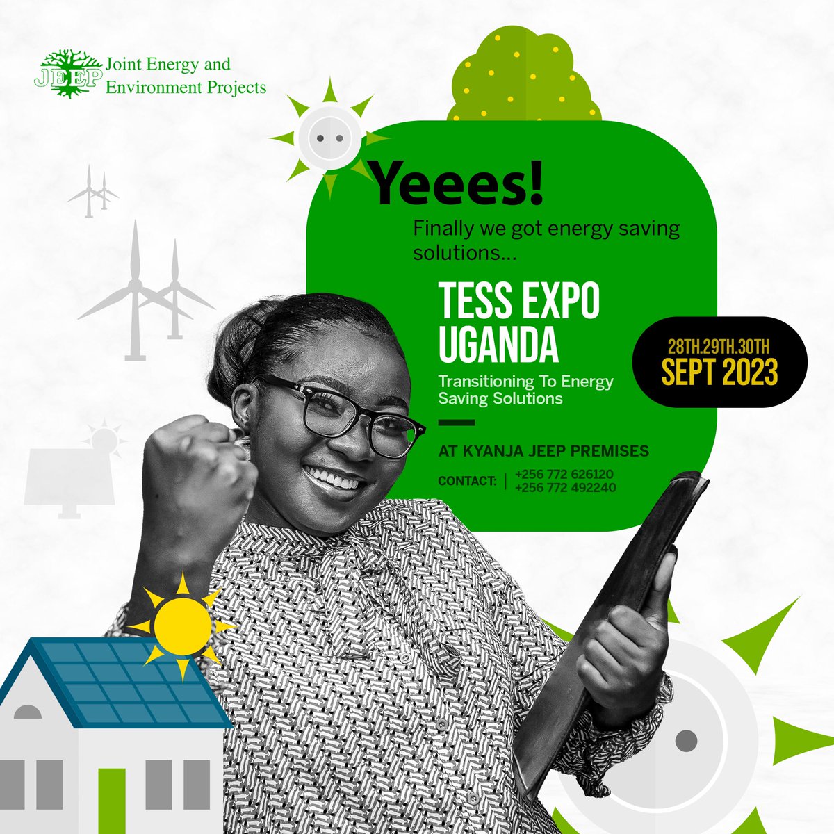 #BeNotified : A call 📞 for Innovators  Green Exhibitors and Environmentalists

 Yes the solutions are here now 

Transition to Energy Saving Solutions (TESS) is Set for 28th-29th Sept at Joint Energy and Environment projects Kyanja #GoGreenUg