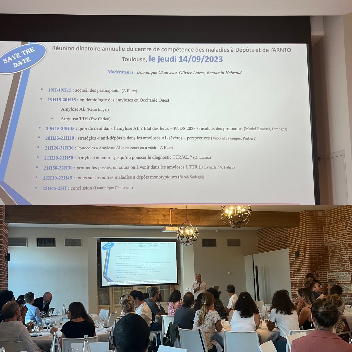 KamarNassim's tweet photo. Réunion du centre de compétences des maladies de Dépôts. Des orateurs de ⁦grande qualité. Bravo Antoine Huart pour l’organisation. #DNTO #AxeTime @CHUdeToulouse⁩ https://t.co/u4O5NyonOX