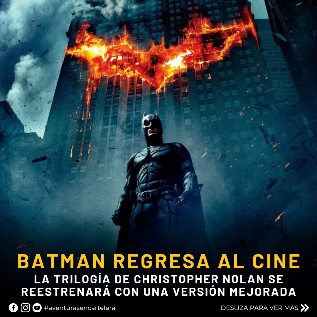 Avec_2508's tweet photo. La Trilogía de BATMAN regresa al cine.

NOTA COMPLETA AQUÍ 👇🏻
https://t.co/qtNnaFUabn

❤️ COMPARTE este post.

#thedarkknighttrilogy #thedarkknight #batmanbegins #thedarkknightrises #ChristianBale #dcfilms #dccomics #dcuniverse #dc #cine #peliculas #IMAX #WarnerBros https://t.co/1g01scp3lh