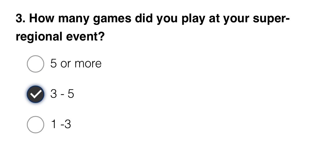 Bama Secs (@bamasecs) on Twitter photo Filling out the <a href="/USAUltimate/">USA Ultimate</a> survey for Master’s regionals. We played 5 games, so do we pick option 1 or 2? Filling out the <a href="/USAUltimate/">USA Ultimate</a> survey for Master’s regionals. We played 5 games, so do we pick option 1 or 2?
