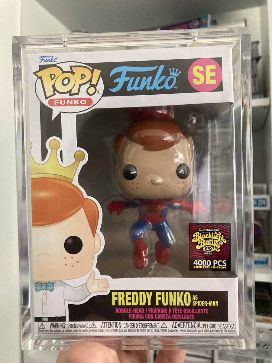 rubixcubepops's tweet image. Top hit in tomorrow’s Freddy Funko mystery box game is this Freddy Funko as Spiderman!!! Show starts at 4pm CST if you’re a Freddy fan you won’t want to miss it!!! 🕷️ #freddyfunko #funkomysterybox #whatnot #spiderman