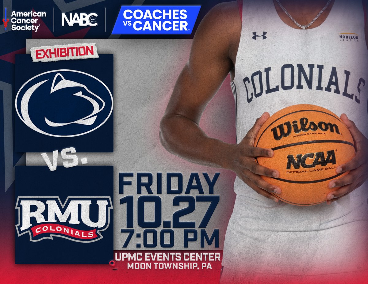 RMU Basketball (@rmumbasketball) on Twitter photo NEWS: RMU to Host Penn State in Exhibition Game <a href="/UPMCEventsCtr/">UPMC Events Center</a> for Coaches vs. Cancer
๐: rb.gy/b73ps
#BobbyMo | ๐ต๐๐ด | #RMUnite NEWS: RMU to Host Penn State in Exhibition Game <a href="/UPMCEventsCtr/">UPMC Events Center</a> for Coaches vs. Cancer
๐: rb.gy/b73ps
#BobbyMo | ๐ต๐๐ด | #RMUnite