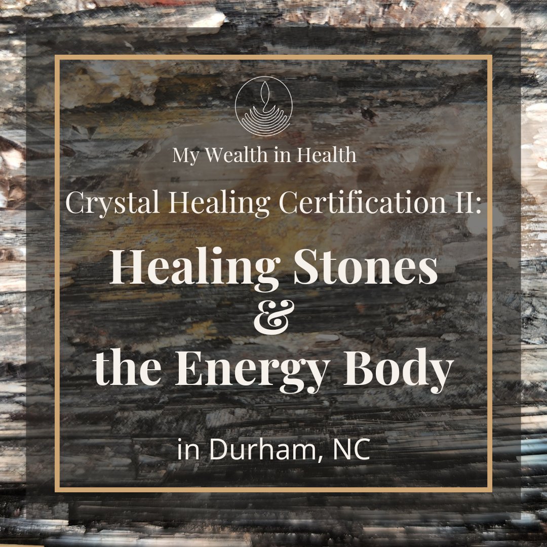 Our next class is Sun., Oct. 15th, 1-5:15 pm in Durham, NC. Call/text 919-937-2512 or visit mywealthinhealth.com/crystals-aura-… to learn more & sign up.

#selfcare #crystalhealing #healingcrystals #auracleansing #chakrahealing #crystalhealingclass #energyhealing #chapelhillnc #durhamnc