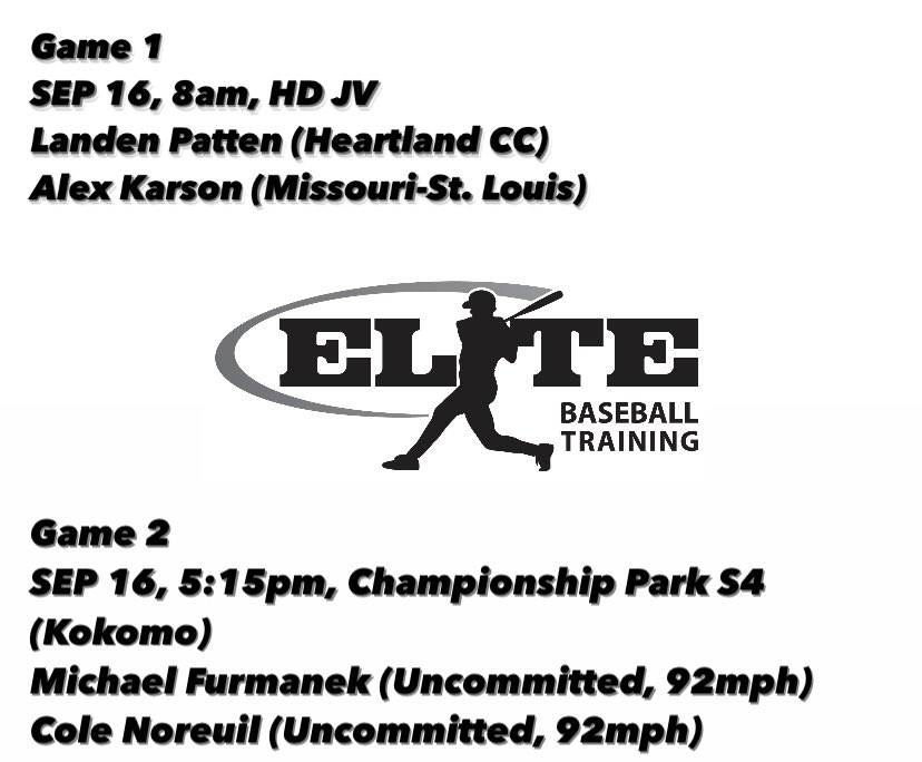 Some big uncommitted arms throwing Saturday in Kokomo.  Message ctierney@elitebaseballtraining.com for more info.