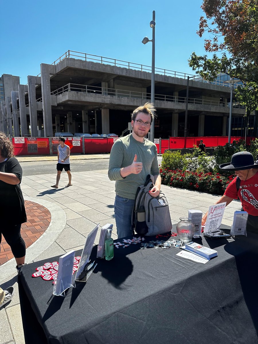 TempleSBS's tweet photo. Photos from today's @AIDSWalkPhilly Kickoff event in @TempleUniv Founders Garden! Students, faculty, and staff attended the event where there was a walkthrough AIDS timeline, a table to give donations, or to sign up for the AIDS Walk event on October 15, 2023. https://t.co/zhjqVNTDQR