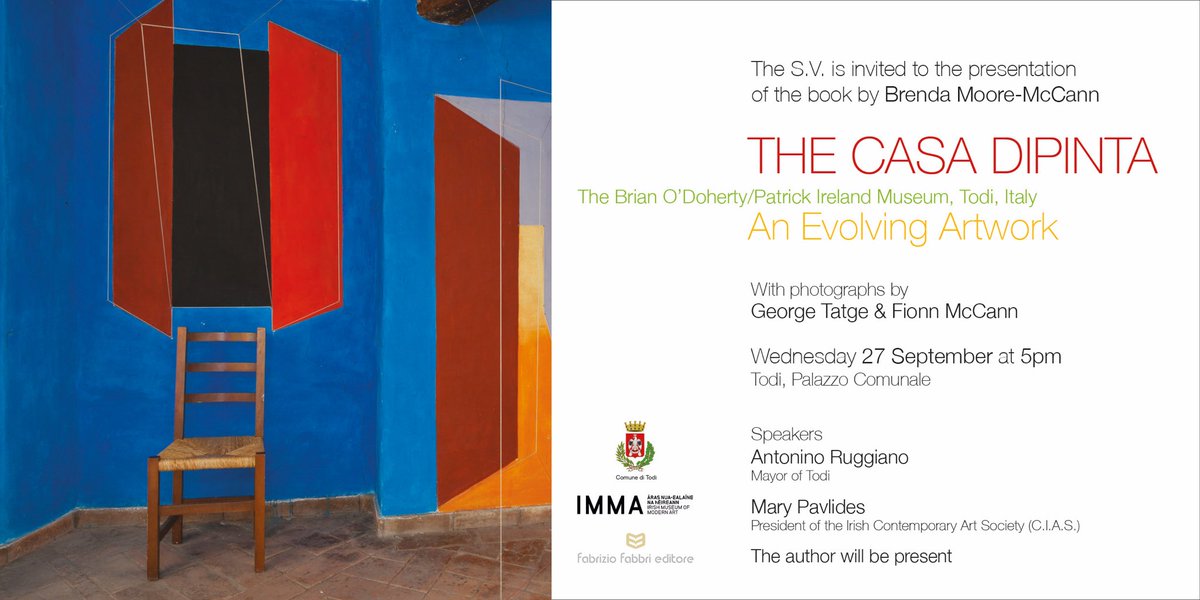 AICA Ireland member Brenda Moore-McCann is launching her new book on the unique Brian O’Doherty/Patrick Ireland Museum in Todi, Italy on 27 September. #AICAIrelandMember