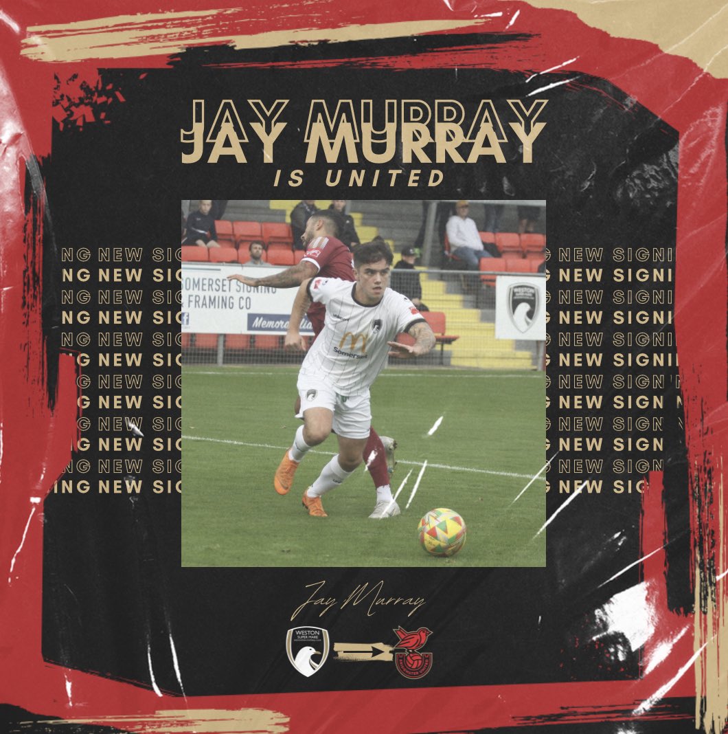 BridgwaterUtd's tweet photo. ✍️ | 𝐉𝐀𝐘 𝐌𝐔𝐑𝐑𝐀𝐘 𝐈𝐒 𝐔𝐍𝐈𝐓𝐄𝐃

Bridgwater United are delighted to confirm the signing of Jay Murray from National League South side @WSM_AFCOfficial. 

📸 Ade Threasher 

#WeAreUnited
#WelcomeJay 
#MuzzIsFree https://t.co/4TFnhowBrL