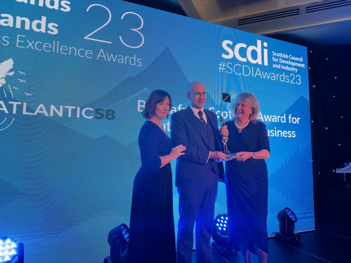 ProsperScot's tweet photo. Congratulations to Atlantic58, winners of the Bakkafrost Scotland Award for Outstanding Island Business.
#SCDIAwards23 https://t.co/orSDUvUU5i