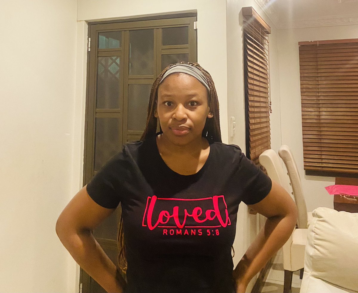 “But God demonstrates His own love toward us, in that while we were still sinners, Christ died for us.”
Romans 5:8 NKJV

I think I’m ready for your orders saints. I’m selling BIBLE-branded T-Shirts for R180 each. You can tell me the scripture that you want me to write.