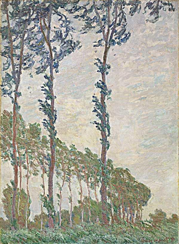 infozone3's tweet image. ''Effet de vent, série des peupliers" 1891, Claude #MONET #art
