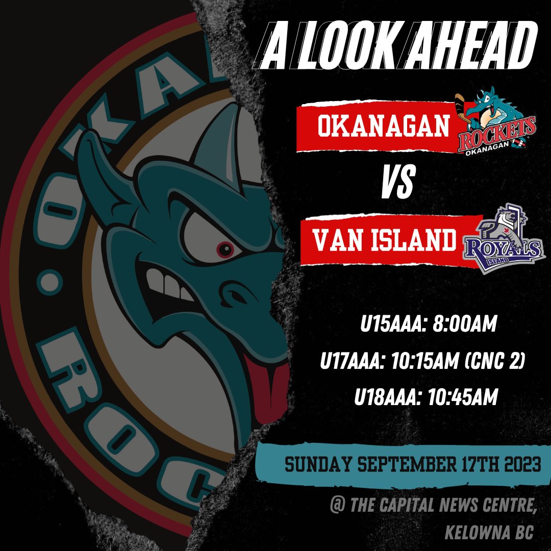🚀ROCKETS FANS ARE YOU READY??🚀

Your Okanagan Rockets kick off the BCEHL opening weekend with all 3 teams taking on the Vancouver Island Royals!
