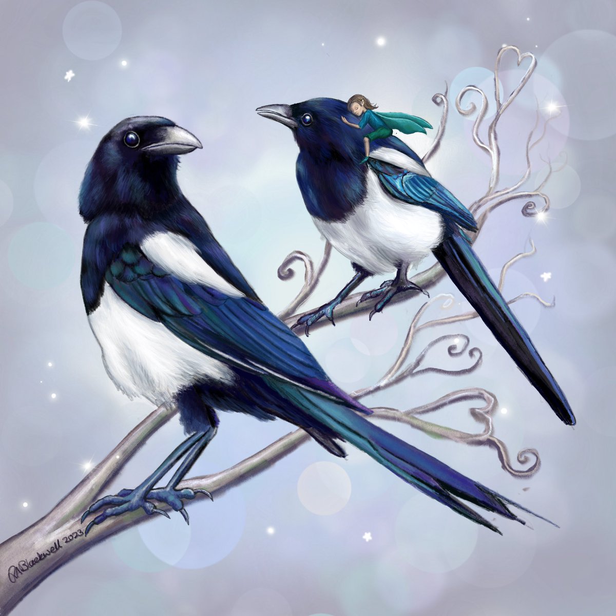 racheblackwell's tweet photo. I hope you enjoy looking it as much as I did painting it.
Love & sparkles
Rachy
Xx
#wildlifeillustration #fairyart #magpie #illustration #birdillustration #birds #oneforsorrow #twoforjoy #painting #art https://t.co/eY3N2wvnPK