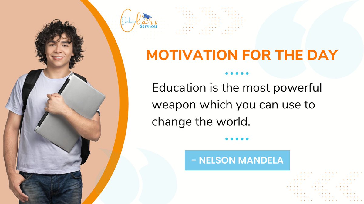 OnlineSer2's tweet photo. Motivation for the Day:
Education is the most powerful weapon which you can use to change the world.
Contact Us:
https://t.co/iB0Ij4Q44t

#StudyMotivation #AcademicExcellence #LearningJourney #StudentLife #StriveForSuccess #KnowledgeIsPower #AchieveYourDreams #StudyHard #AimHigh https://t.co/ZVpRmIltTE