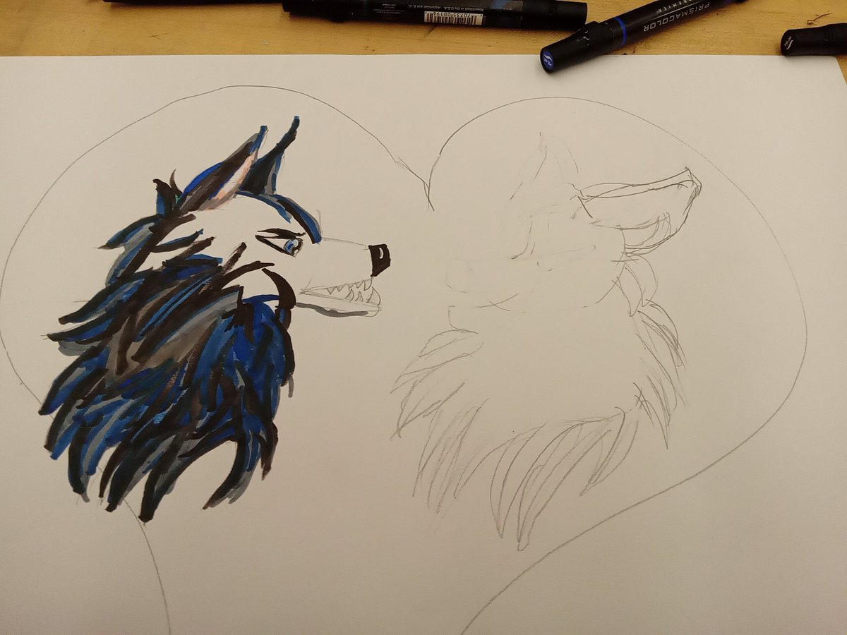 selenaj47's tweet photo. New drawing but wolf drawing of them in love 🥺💖
___
Please don't steal mine drawing 
I'm not done with it yet going post once it done show u how turn out
_______________________
#art #Wolves #artwork #wolvesartwork #fanart #myownart
#createme https://t.co/S9CtHByZ98