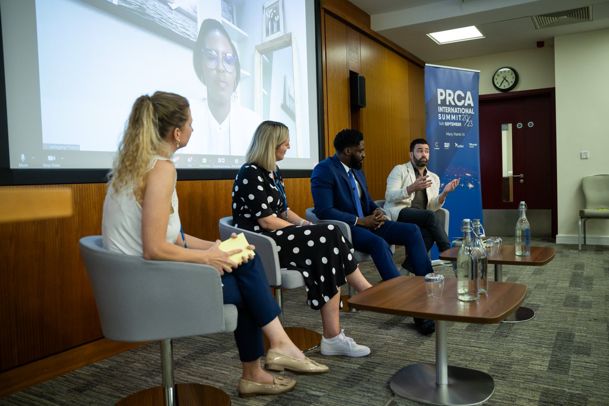 🔍Building Better Workplaces: An International Imperative

<a href="/Miss_Stoel/">Charlotte Stoel</a> from <a href="/Firefly_Comms/">Firefly London</a> was joined by:

<a href="/Jinan_Younis/">Jinan Younis</a>, <a href="/purpose_union/">Purpose Union</a> 
Kath Myers, <a href="/MilkHoneyPR/">Milk & Honey PR</a>
Ipelegeng Thibedi, <a href="/WS_Africa/">Weber Shandwick Africa</a> 
Emmanuel Ofosu-Appiah <a href="/EdelSmithfield/">Edelman Smithfield</a> 

#PRCASummit
